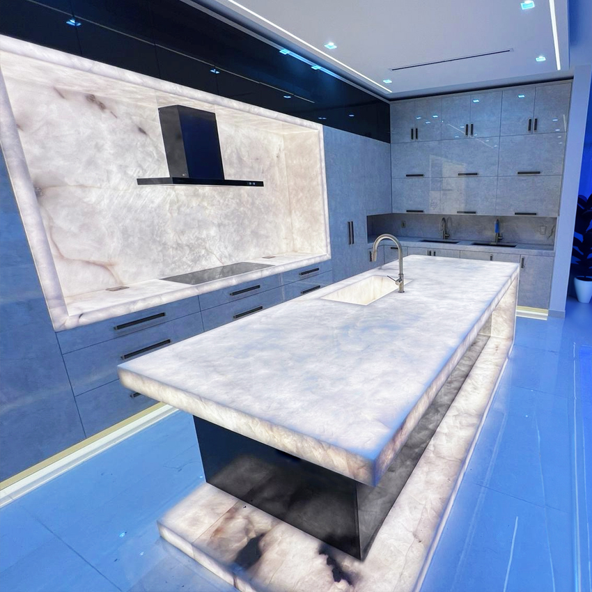 Backlit LED countertop project in Naples