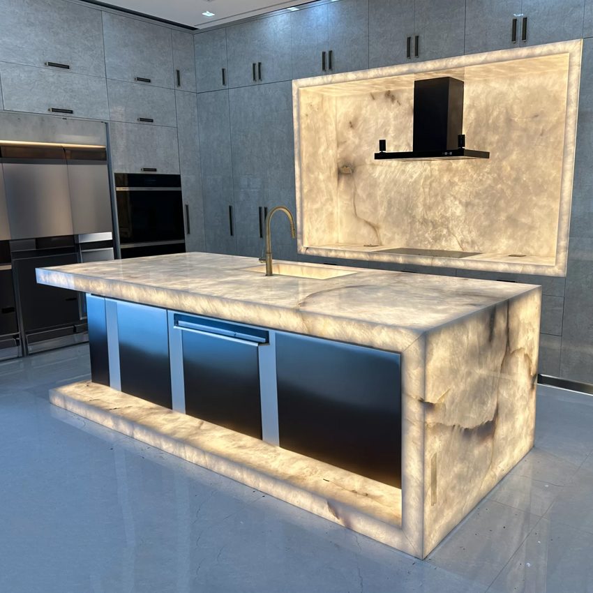 Backlit LED countertop project in Naples
