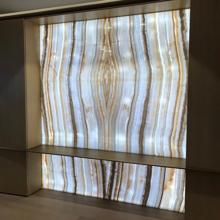 backlit honey onyx wall in orlando