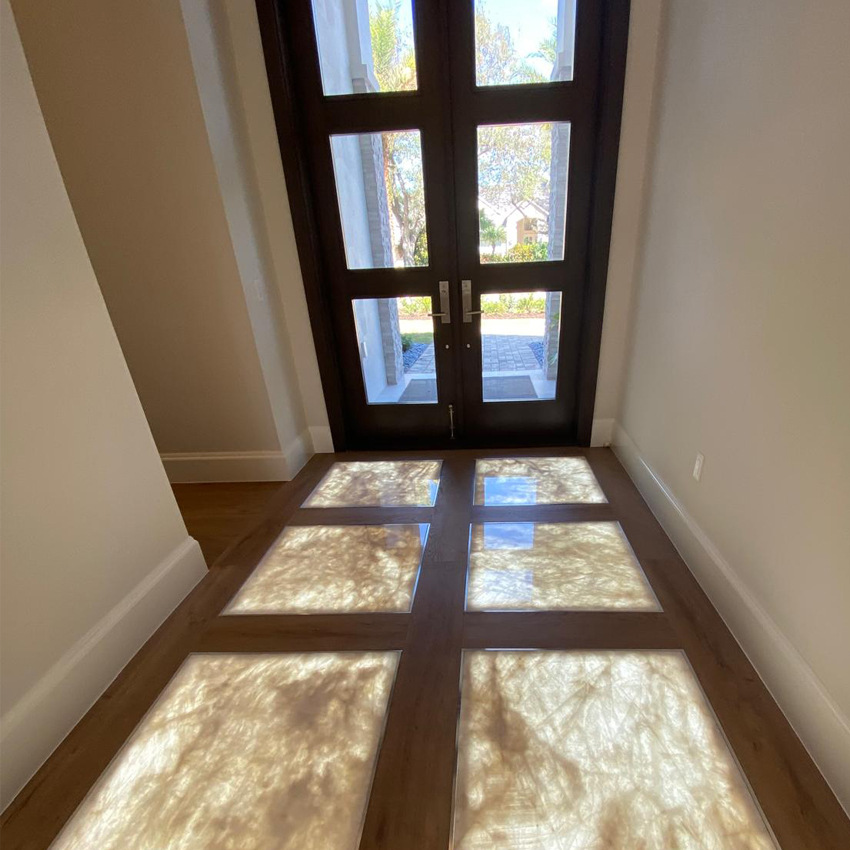 elegant led floor panel installation in sarasota