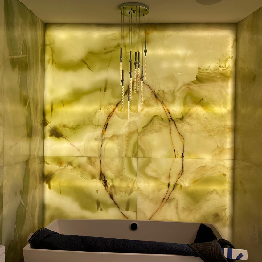 Illuminated Stone Bathroom