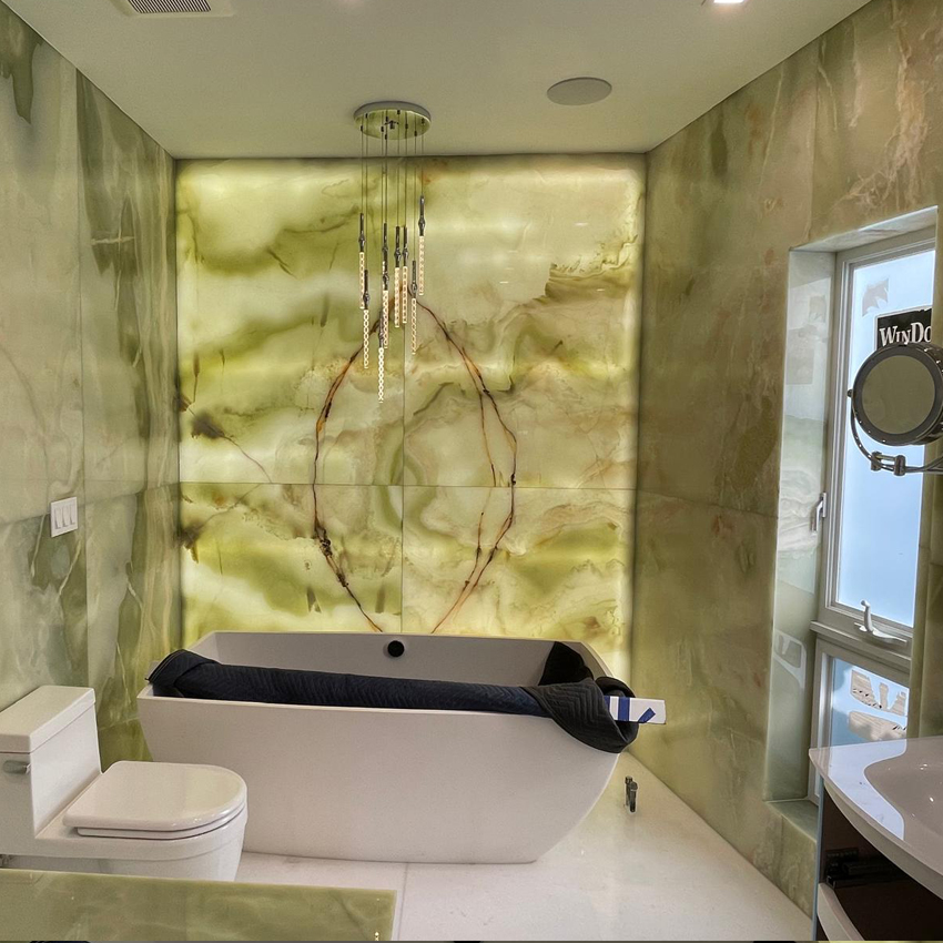 Illuminated Stone Bathroom